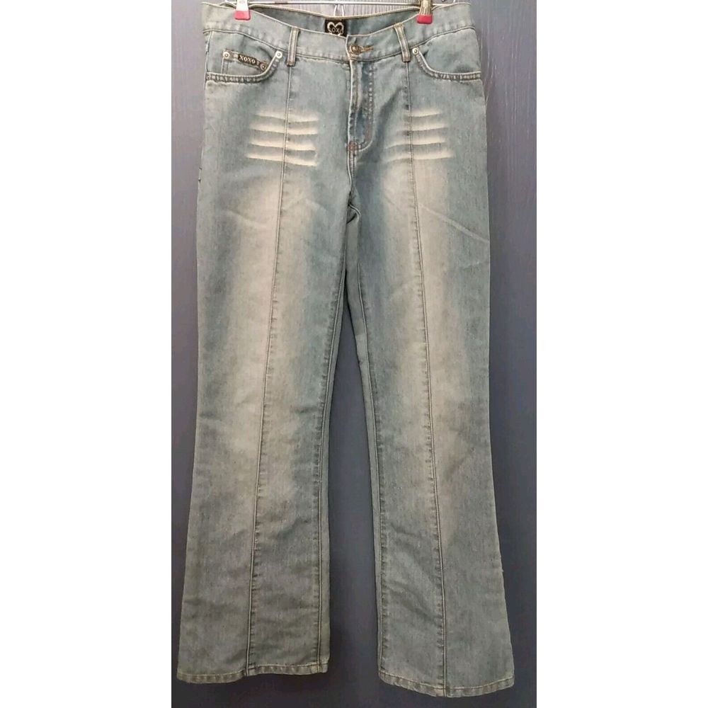 Xoxo Women Juniors Distressed Flare Denim Jeans Size 7/8